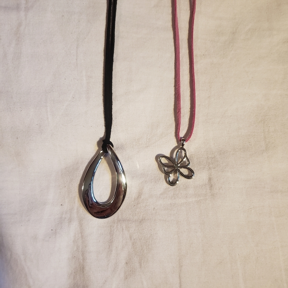 Set/ Pair Of Lia Sophia necklaces Tear Drop And Butterfly